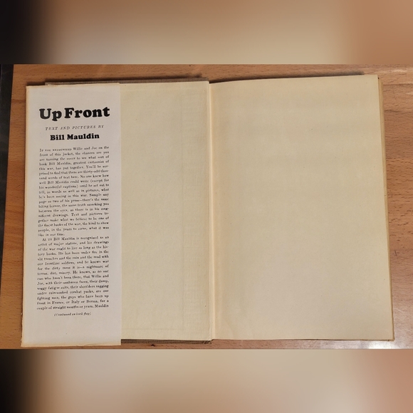 Vintage HC/DJ Up Front By Bill Mauldin 1st Edition 1945 World War 2 Cartoonist - Picture 8 of 14